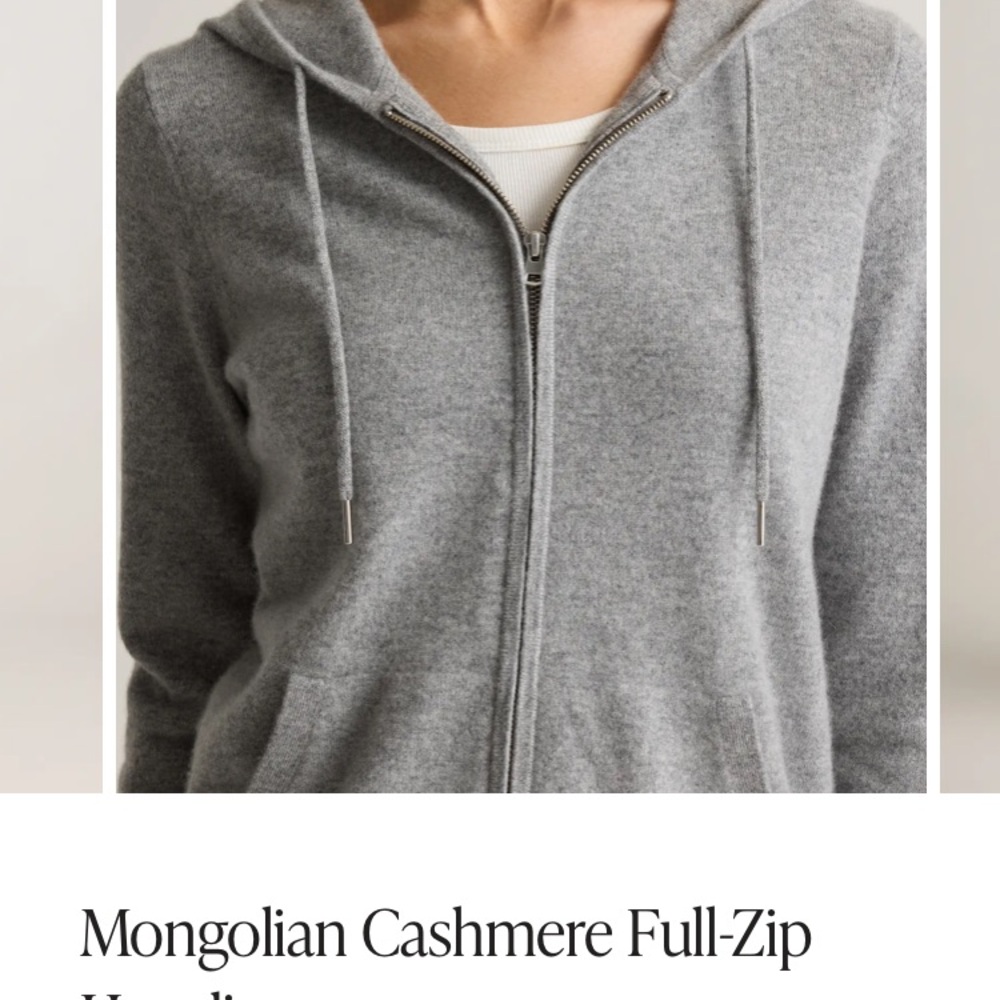 Gray Full-Zip Cashmere Hoodie by Quince